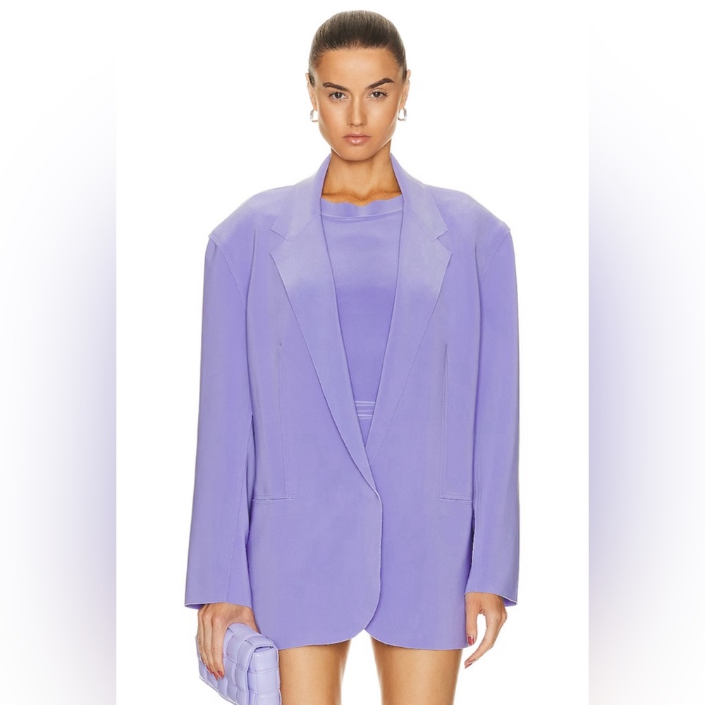 Norma Kamali, Oversized Single Breasted Jacket, Size XS, Purple